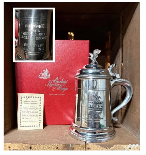 1988 Commemorative Pewter Fort Collins Stein