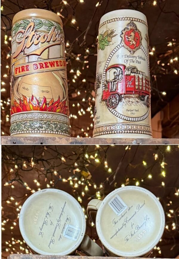 1985 Stroh's German City Scene Stein