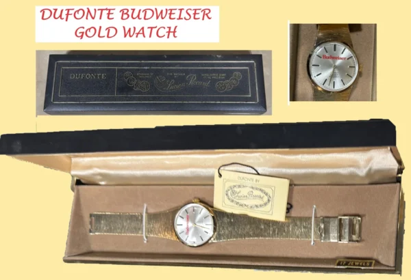 Budweiser Logo Gold Watch  - New In Box