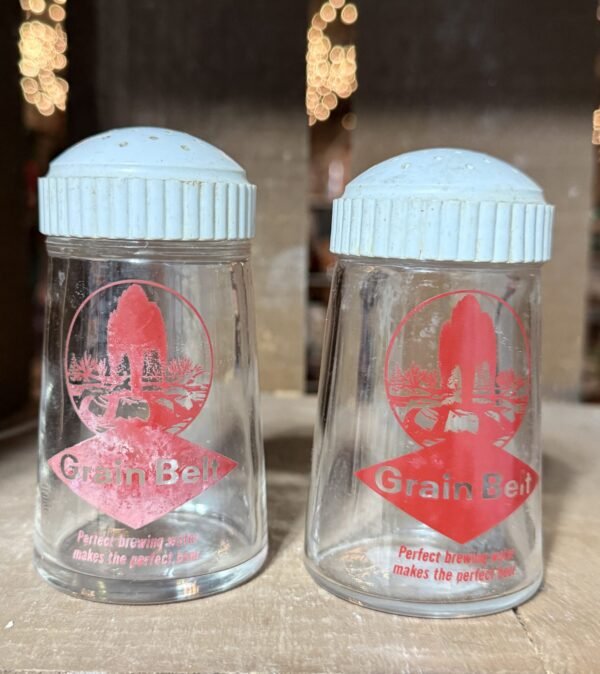 Grain Belt Glass Salt And Pepper Shakers